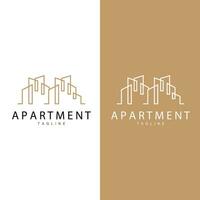 Apartment Building Logo, Modern Design Style Line Vector Symbol Illustration Template