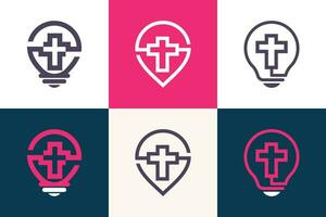 Church symbol logo design vector collection with creative element concept