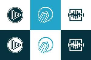 Technology logo design vector collection with creative element concept