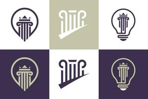 Law firm logo design vector collection with creative element concept