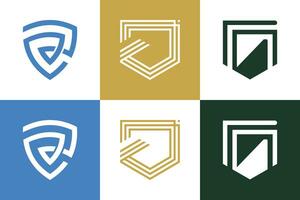 Shield logo design vector collection with creative element concept