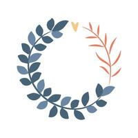 Abstract foliage wreath. Vector illustration.