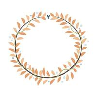 Abstract foliage wreath. Vector illustration.