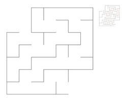 Square maze,  logic game with labyrinths.  maze game. A maze with answers vector