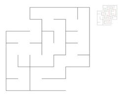 Square maze,  logic game with labyrinths.  maze game. A maze with answers vector