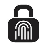 Fingerprint Lock Vector Glyph Icon For Personal And Commercial Use.