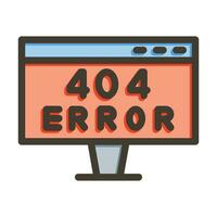 404 Error Vector Thick Line Filled Colors Icon For Personal And Commercial Use.