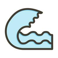 Waves Vector Thick Line Filled Colors Icon For Personal And Commercial Use.