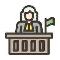 Magistrate Vector Thick Line Filled Colors Icon For Personal And Commercial Use.
