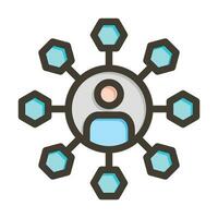 Networking Vector Thick Line Filled Colors Icon For Personal And Commercial Use.