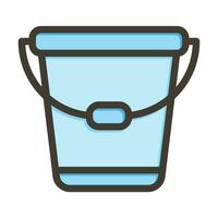 Bucket Vector Thick Line Filled Colors Icon For Personal And Commercial Use.