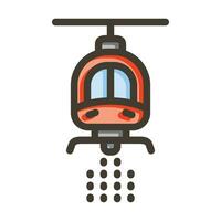 Helicopter Vector Thick Line Filled Colors Icon For Personal And Commercial Use.