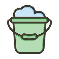 Water Bucket Vector Thick Line Filled Colors Icon For Personal And Commercial Use.