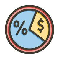 Dividends Vector Thick Line Filled Colors Icon For Personal And Commercial Use.