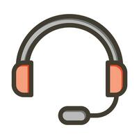 Headset Vector Thick Line Filled Colors Icon For Personal And Commercial Use.