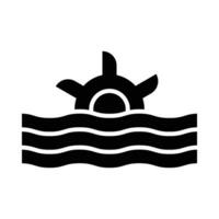 Tidal Power Vector Glyph Icon For Personal And Commercial Use.