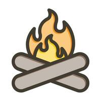 Bonfire Vector Thick Line Filled Colors Icon For Personal And Commercial Use.