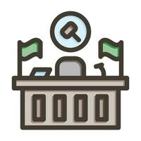 Courtroom Vector Thick Line Filled Colors Icon For Personal And Commercial Use.