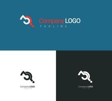 3 and question symbol letter logo concept with geometric style. logo built from key and question symbol. describe the guest's questions and solutions in the problem solver vector