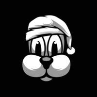 Dog Christmas Black and White vector