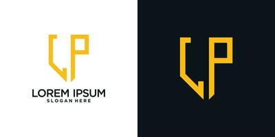 Monogram logo design initial letter l combined with shield element and creative concept vector