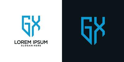 Monogram logo design initial letter g combined with shield element and creative concept vector