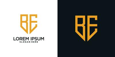 Monogram logo design initial letter b combined with shield element and creative concept vector