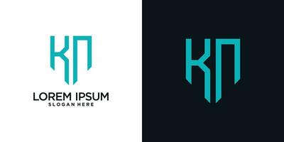 Monogram logo design initial letter k combined with shield element and creative concept vector