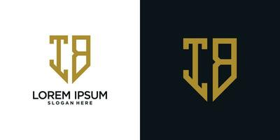 Monogram logo design initial letter i combined with shield element and creative concept vector