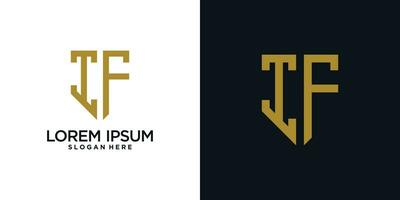 Monogram logo design initial letter i combined with shield element and creative concept vector