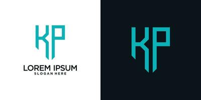 Monogram logo design initial letter k combined with shield element and creative concept vector