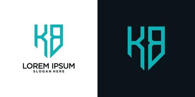 Monogram logo design initial letter k combined with shield element and creative concept vector