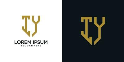 Monogram logo design initial letter i combined with shield element and creative concept vector