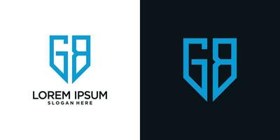Monogram logo design initial letter g combined with shield element and creative concept vector