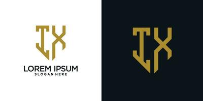 Monogram logo design initial letter i combined with shield element and creative concept vector