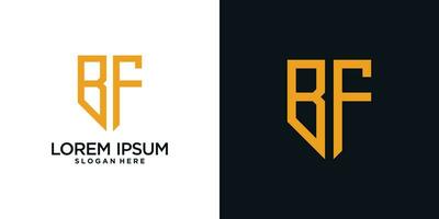 Monogram logo design initial letter b combined with shield element and creative concept vector