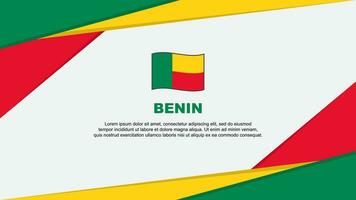 Benin Flag Abstract Background Design Template. Benin Independence Day Banner Cartoon Vector Illustration. Benin