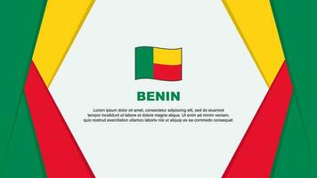 Benin Flag Abstract Background Design Template. Benin Independence Day Banner Cartoon Vector Illustration. Benin Background