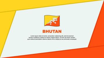 Bhutan Flag Abstract Background Design Template. Bhutan Independence Day Banner Cartoon Vector Illustration. Bhutan Banner