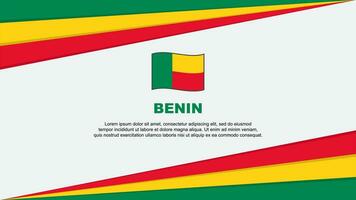 Benin Flag Abstract Background Design Template. Benin Independence Day Banner Cartoon Vector Illustration. Benin Design