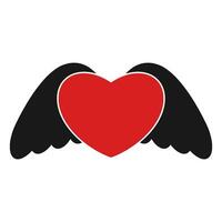 winged heart icon vector