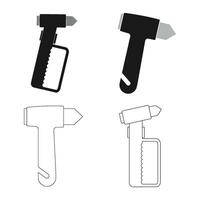 Emergency Hammer or Car Glass breaker icon vector