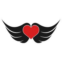 winged heart icon vector