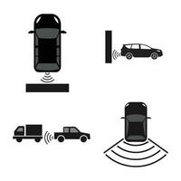 Car parking sensor signal icon vector
