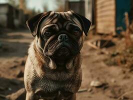 Pug dog created with Generative AI technology photo