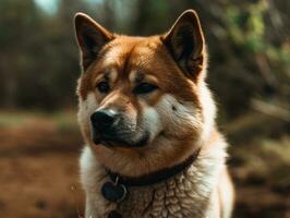 Akita dog created with Generative AI technology photo