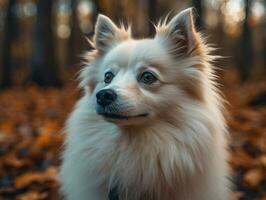 American Eskimo dog created with Generative AI technology photo