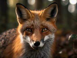Fox portrait created with Generative AI technology photo