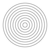 Polar grid divided on 8 concentric steps. Blank polar graph paper. vector