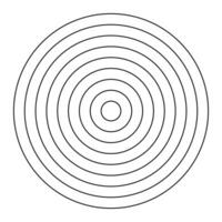 Polar grid divided on 8 concentric steps. Blank polar graph paper. vector